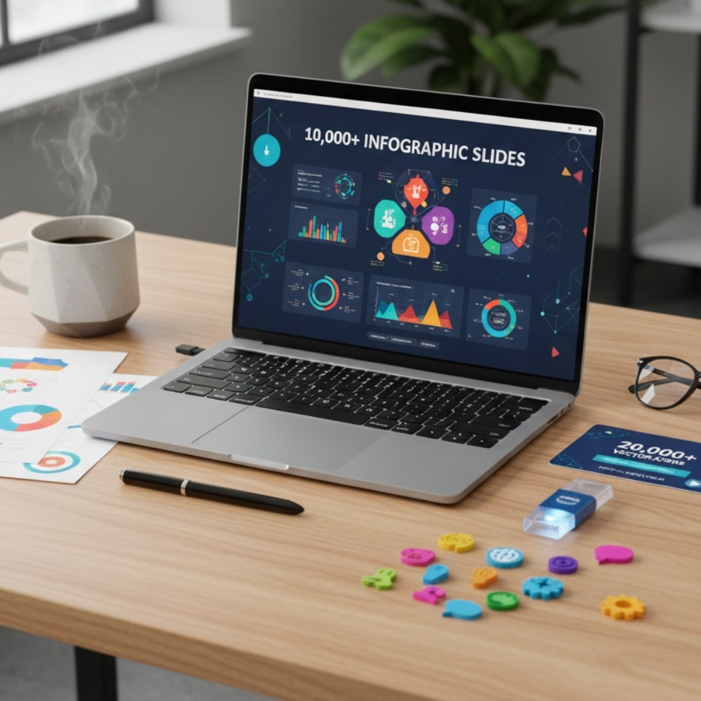 10,000+ PowerPoint Infographic Slides + 20,000+ Vector Icons - Image 3