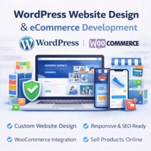 Responsive ecommerce website design for WordPress and WooCommerce development.